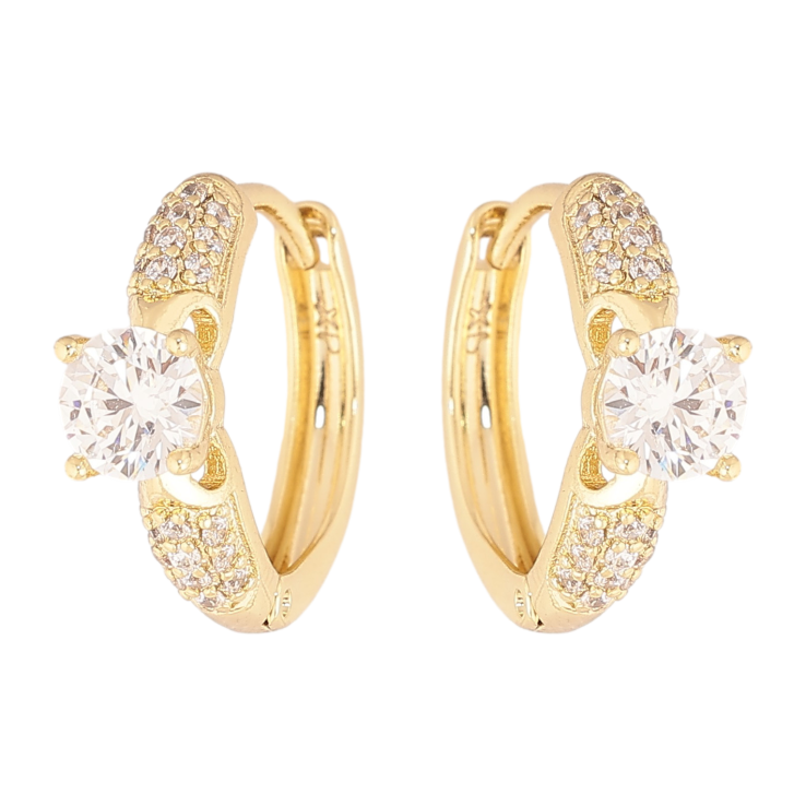 Сережки Xuping колір Позолота 14K колечка "Візерунок з кристалами" фото №21 Сережки Xuping колір Позолота 14K колечка "Візерунок з кристалами" фото №21