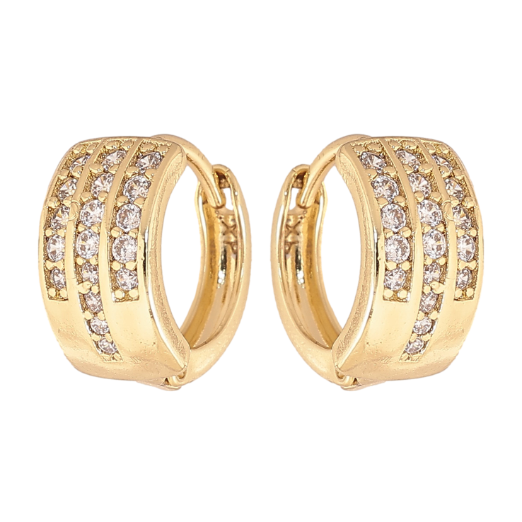 Сережки Xuping колір Позолота 14K колечка "Візерунок з кристалами" фото №17 Сережки Xuping колір Позолота 14K колечка "Візерунок з кристалами" фото №17