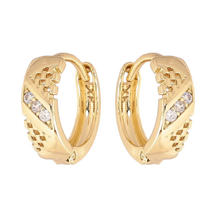 Сережки Xuping колір Позолота 14K колечка "Візерунок з кристалами" фото №25 Сережки Xuping колір Позолота 14K колечка "Візерунок з кристалами" фото №25