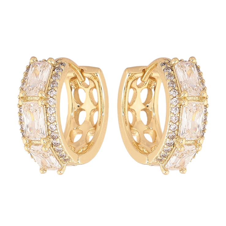 Сережки Xuping колір Позолота 14K колечка "Візерунок з кристалами" фото №21 Сережки Xuping колір Позолота 14K колечка "Візерунок з кристалами" фото №21