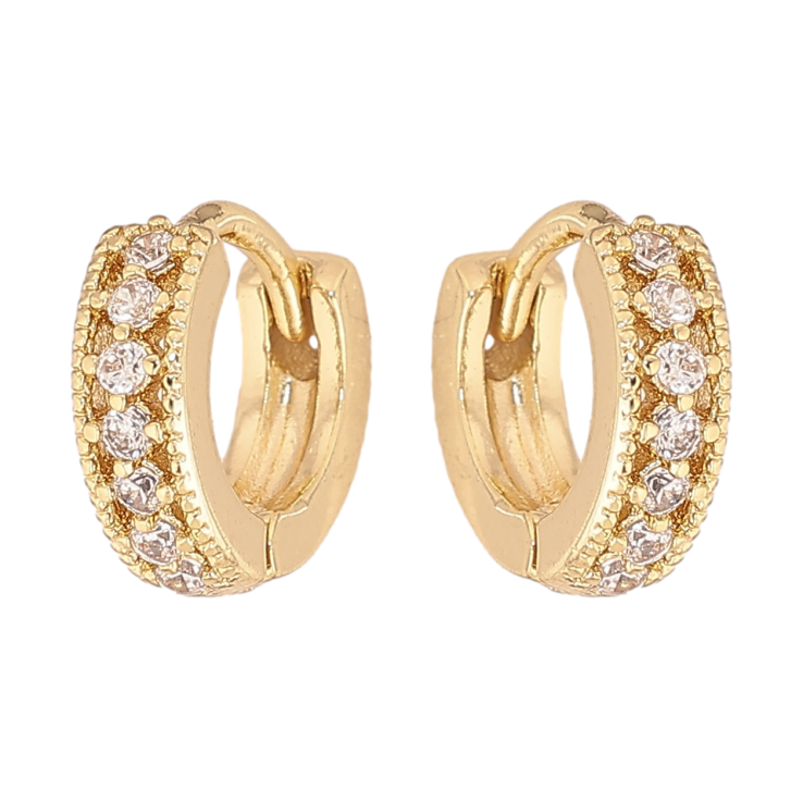 Сережки Xuping колір Позолота 14K колечка "Візерунок з кристалами" фото №5