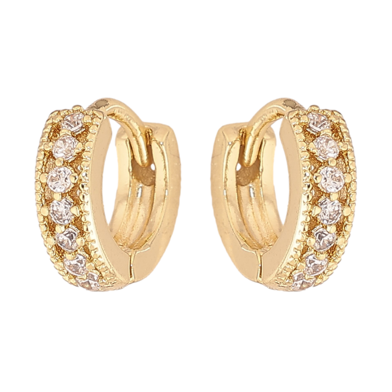 Сережки Xuping колір Позолота 14K колечка "Візерунок з кристалами" фото №22