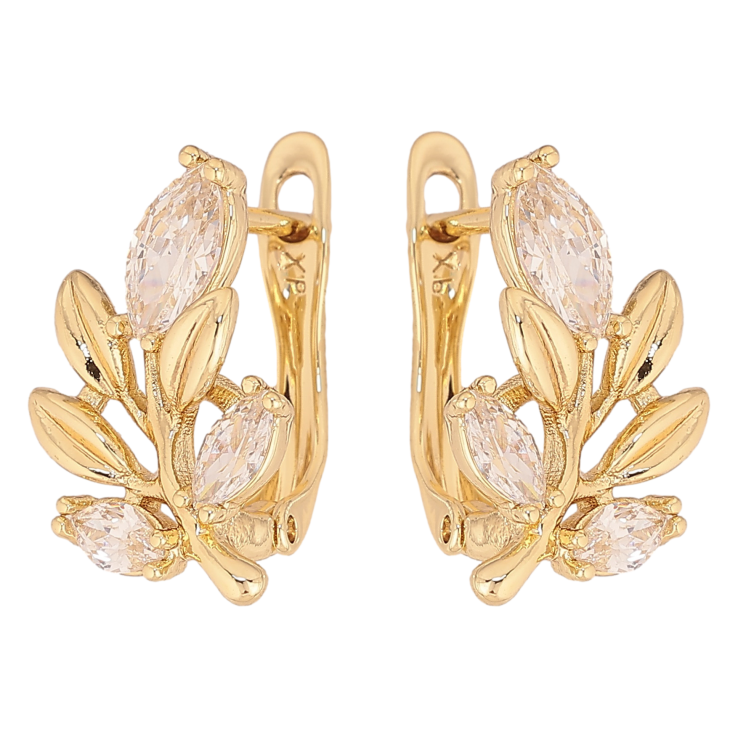 Сережки Xuping колір Позолота 14K англійський замок "Гілочки з кристалами" фото №20 Сережки Xuping колір Позолота 14K англійський замок "Гілочки з кристалами" фото №20