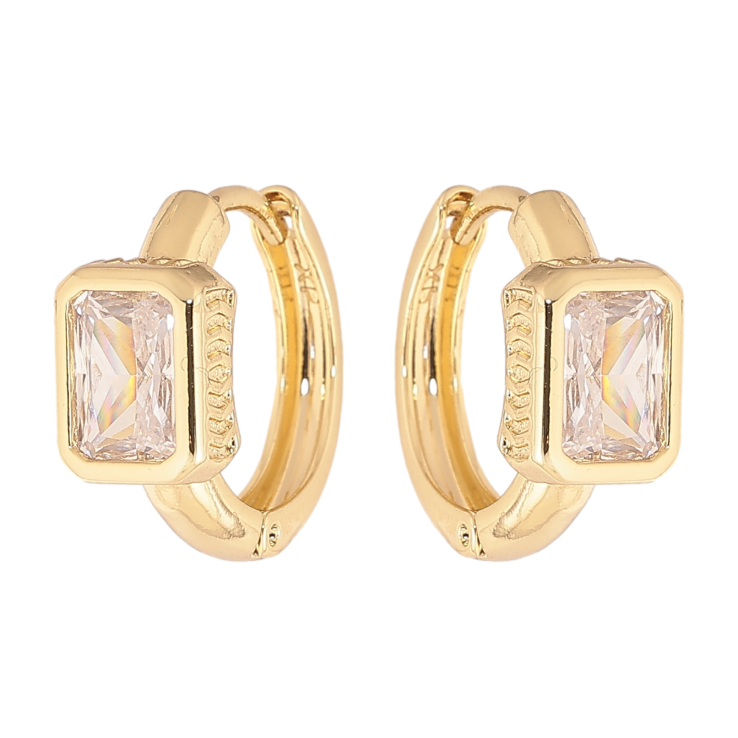 Сережки Xuping колір Позолота 14K колечка "Візерунок з кристалом" фото №19 Сережки Xuping колір Позолота 14K колечка "Візерунок з кристалом" фото №19