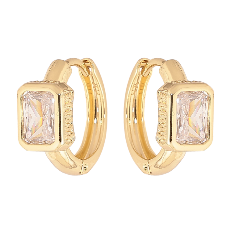 Сережки Xuping колір Позолота 14K колечка "Візерунок з кристалом" фото №17 Сережки Xuping колір Позолота 14K колечка "Візерунок з кристалом" фото №17