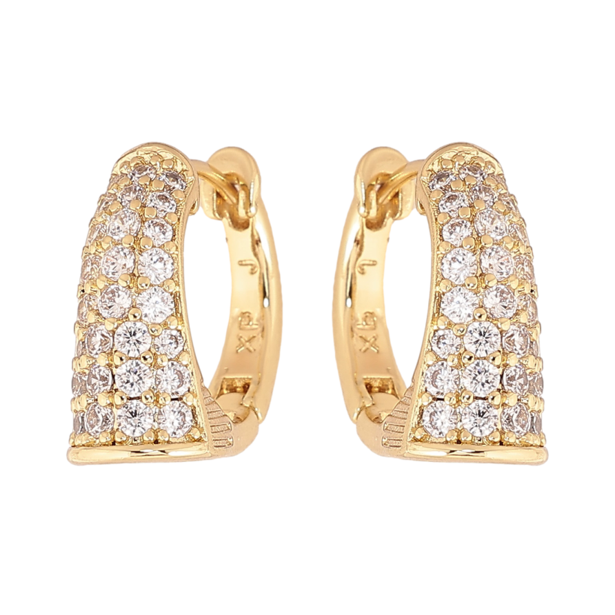 Серьги Xuping цвет Позолота 14K колечки "Инкрустация кристаллами" фото №1 Серьги Xuping цвет Позолота 14K колечки "Инкрустация кристаллами" фото №1