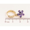 Сережки Xuping колір Позолота 14K підвіски на колечках "Бузкові кристальні квіточки" фото №2
