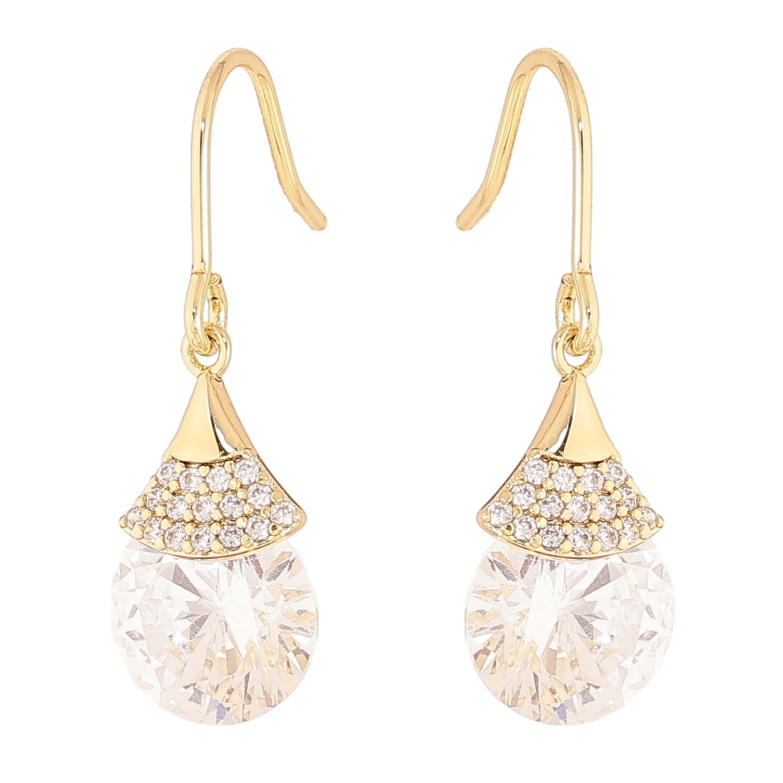 Сережки Xuping колір Позолота 14K французький замок "Кристальні підвіски" фото №5 Сережки Xuping колір Позолота 14K французький замок "Кристальні підвіски" фото №5