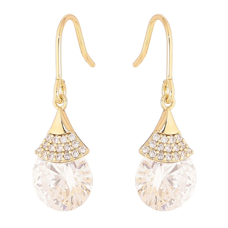 Сережки Xuping колір Позолота 14K французький замок "Кристальні підвіски" фото №1 Сережки Xuping колір Позолота 14K французький замок "Кристальні підвіски" фото №1