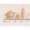 Сережки Xuping колір Позолота 14K пусети "Банти з ромбами" фото №2