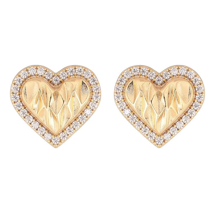 Сережки Xuping колір Позолота 14K пусети "Сердечка" фото №5