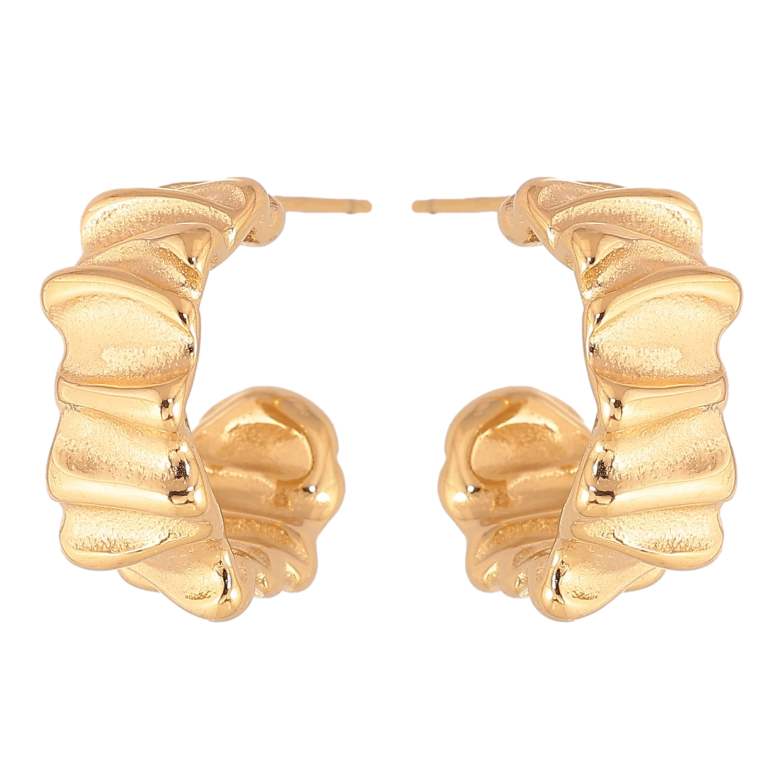 Серьги Xuping цвет Позолота 14K пусеты "Декоративные дуги" фото №16