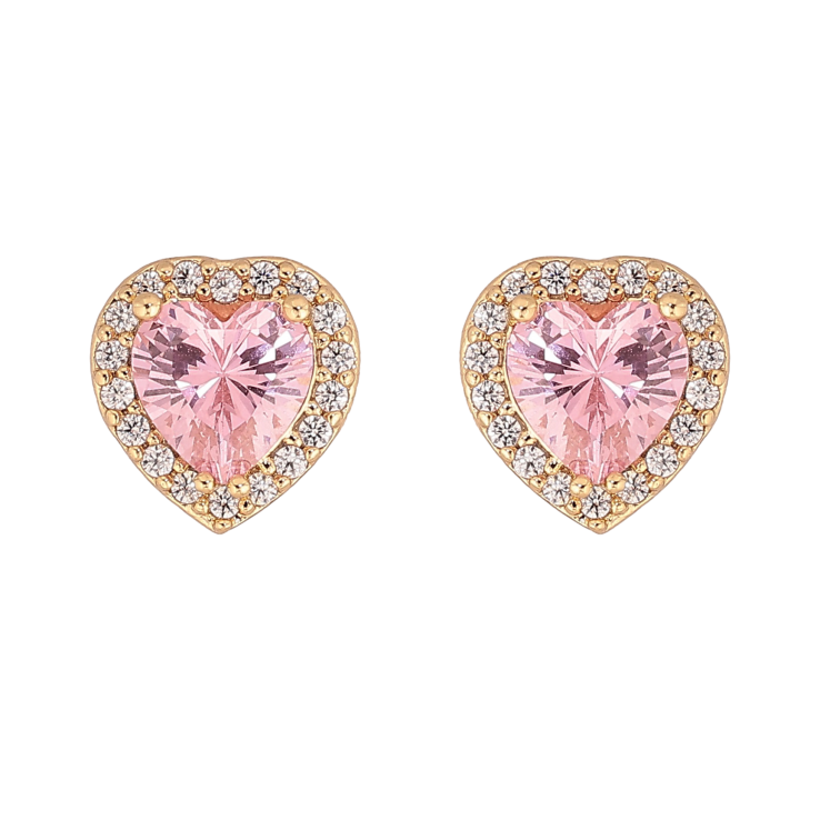 Серьги Xuping цвет Позолота 14K пусеты "Розовые кристальные сердечки" фото №10 Серьги Xuping цвет Позолота 14K пусеты "Розовые кристальные сердечки" фото №10