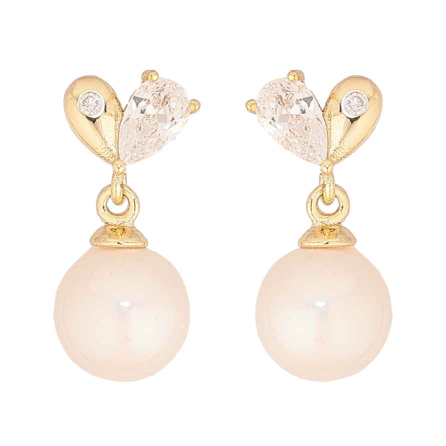 Сережки Xuping колір Позолота 14K пусети "Перлинні підвіски" фото №1