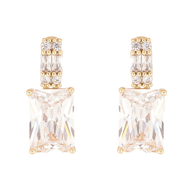 Серьги Xuping цвет Позолота 14K пусеты "Узор с кристаллами" фото №21