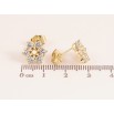 Серьги Xuping цвет Позолота 14K пусеты "Кристальные цветочки"  фото №2