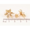 Сережки Xuping колір Позолота 14K пусети "Квіточки з перлинами" фото №2