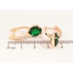 Серьги Xuping цвет Позолота 18K + Родий английский замок "Зеленые кристаллы на дужках" фото №2