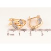 Серьги Xuping цвет Позолота 18K + Родий английский замок "Узор с кристаллами" фото №2