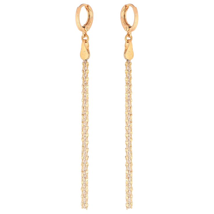 Серьги Xuping цвет Позолота 18K + Родий подвески на колечках "Подвески из цепочек" фото №24