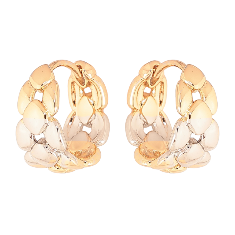 Сережки Xuping колір Позолота 18K + Родій колечка "Декоративний візерунок" фото №1 Сережки Xuping колір Позолота 18K + Родій колечка "Декоративний візерунок" фото №1