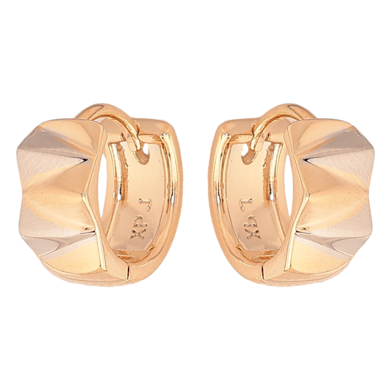 Сережки Xuping колір Позолота 18K + Родій колечка "Декоративний візерунок" фото №1