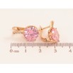 Серьги Xuping цвет Позолота 18K английский замок "Розовые кристаллы" фото №2