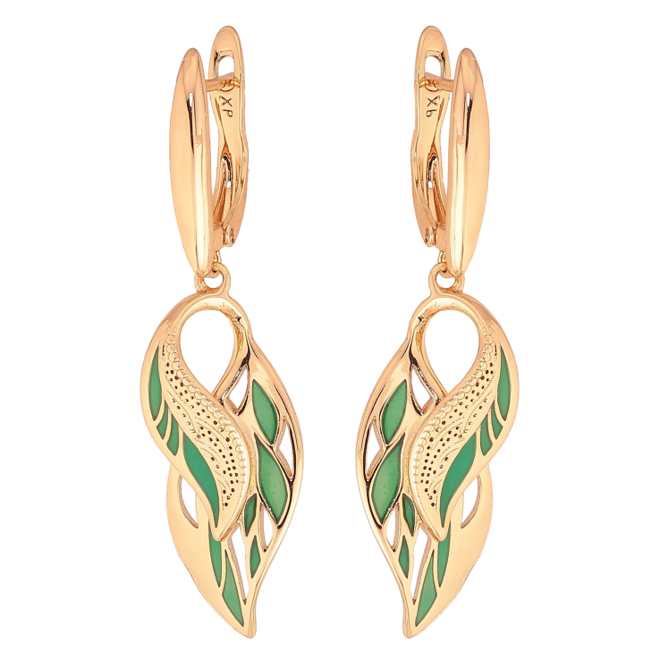 Серьги Xuping цвет Позолота 18K английский замок "Декоративные подвески с узором эмалью" фото №18