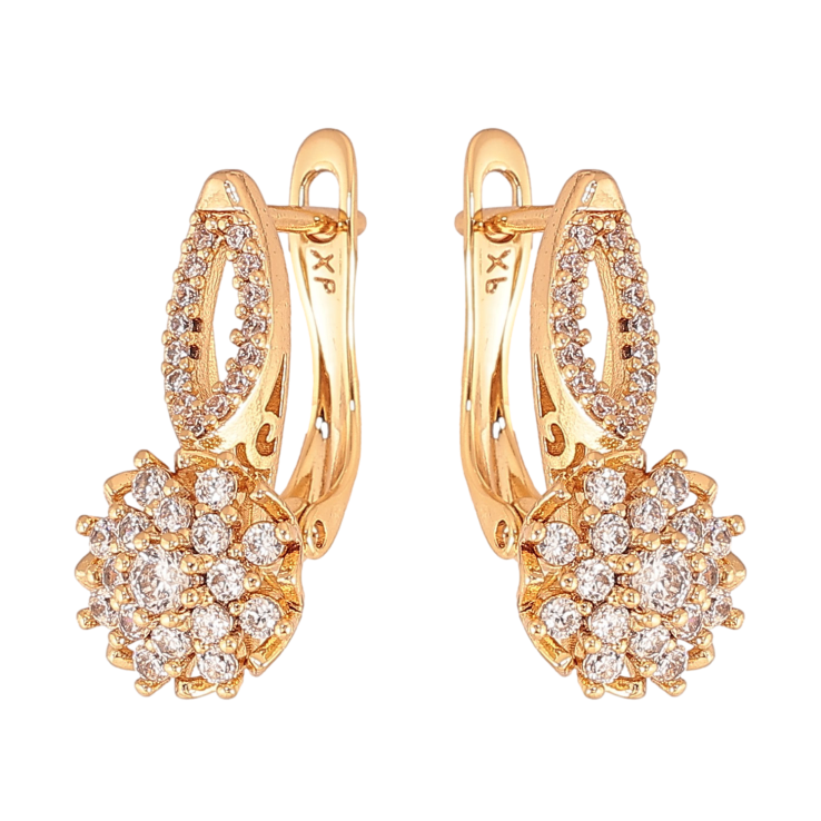 Серьги Xuping цвет Позолота 18К английский замок "Инкрустация кристаллами" фото №14 Серьги Xuping цвет Позолота 18К английский замок "Инкрустация кристаллами" фото №14