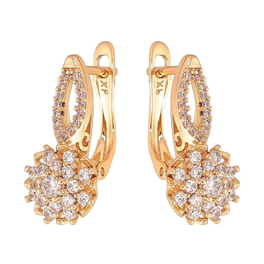 Сережки Xuping колір Позолота 18К англійський замок "Інкрустація кристалами" фото №1 Сережки Xuping колір Позолота 18К англійський замок "Інкрустація кристалами" фото №1