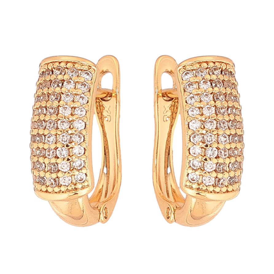 Сережки Xuping колір Позолота 18К англійський замок "Інкрустація кристалами" фото №1