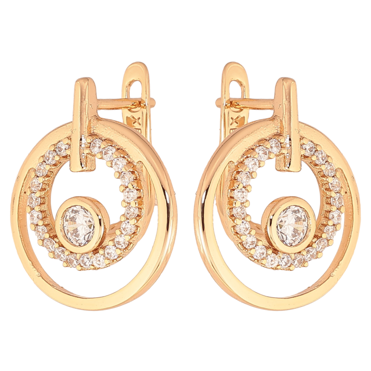 Серьги Xuping цвет Позолота 18К английский замок "Узор с кристаллами" фото №22 Серьги Xuping цвет Позолота 18К английский замок "Узор с кристаллами" фото №22