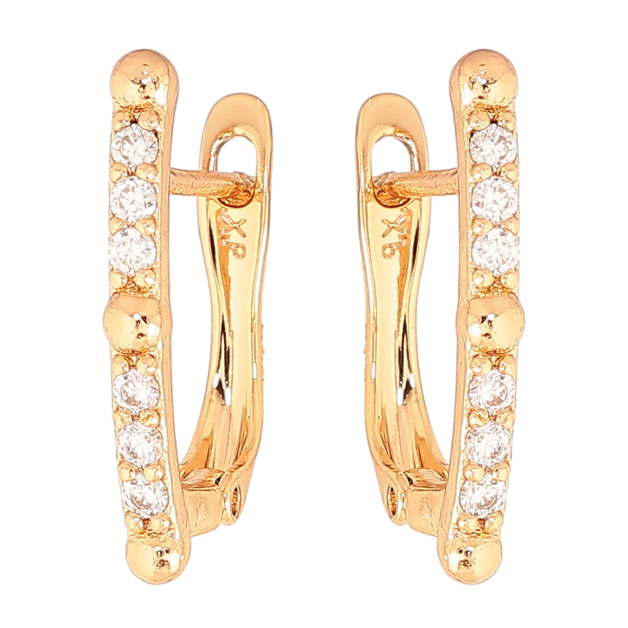 Сережки Xuping колір Позолота 18К англійський замок "Доріжки кристалів" фото №1 Сережки Xuping колір Позолота 18К англійський замок "Доріжки кристалів" фото №1