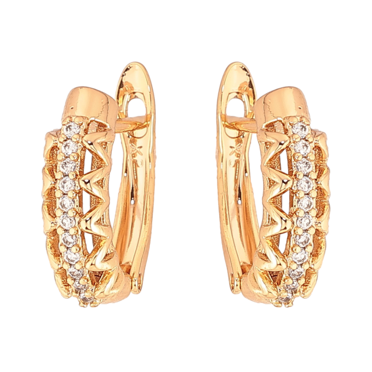 Серьги Xuping цвет Позолота 18К английский замок "Узор с кристаллами" фото №24 Серьги Xuping цвет Позолота 18К английский замок "Узор с кристаллами" фото №24