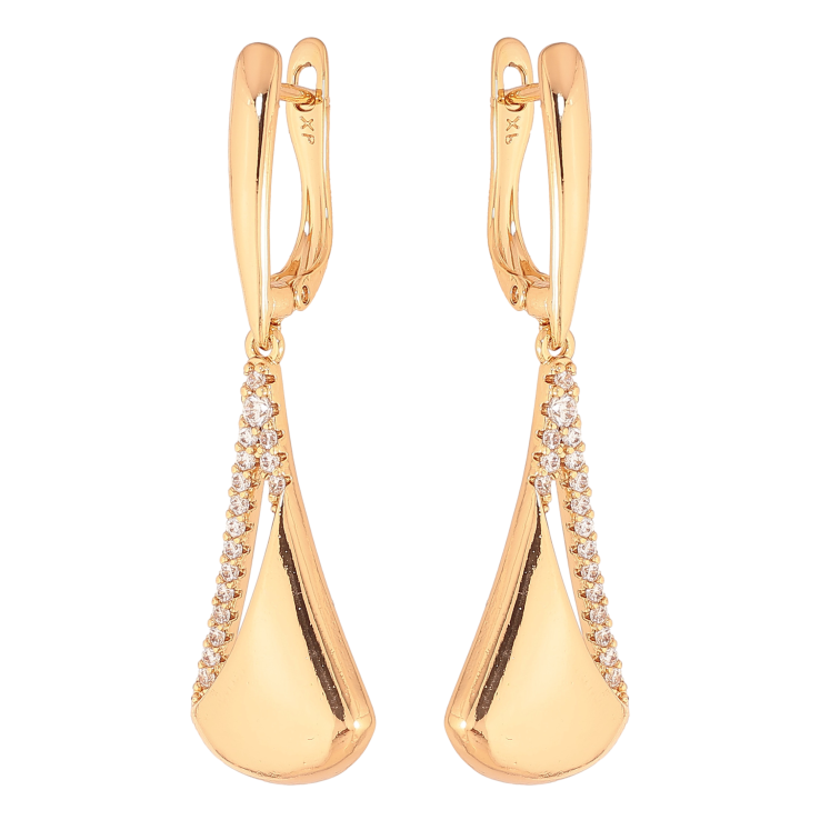 Серьги Xuping цвет Позолота 18K английский замок "Подвески с кристаллами" фото №5 Серьги Xuping цвет Позолота 18K английский замок "Подвески с кристаллами" фото №5