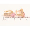 Серьги Xuping цвет Позолота 18K английский замок "Кристальные дорожки с розовыми кристаллами" фото №2
