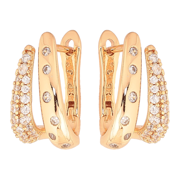 Сережки Xuping колір Позолота 18К англійський замок "Візерунок з кристалами" фото №11 Сережки Xuping колір Позолота 18К англійський замок "Візерунок з кристалами" фото №11