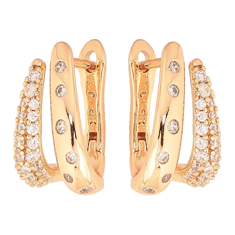 Серьги Xuping цвет Позолота 18К английский замок "Узор с кристаллами" фото №1 Серьги Xuping цвет Позолота 18К английский замок "Узор с кристаллами" фото №1