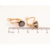 Сережки Xuping колір Позолота 18K англійський замок "Чорні кристали на дужках"  ø 7мм фото №2