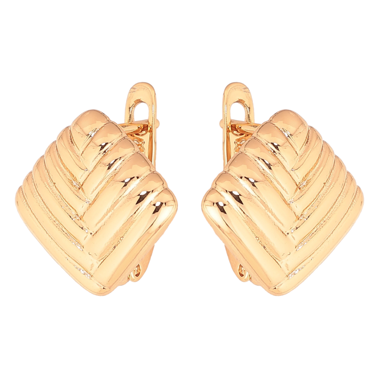Сережки Xuping колір Позолота 18K англійський замок "Ромби з візерунком" фото №23