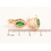 Серьги Xuping цвет Позолота 18K английский замок "Зеленые кристаллы в обрамлении" фото №2