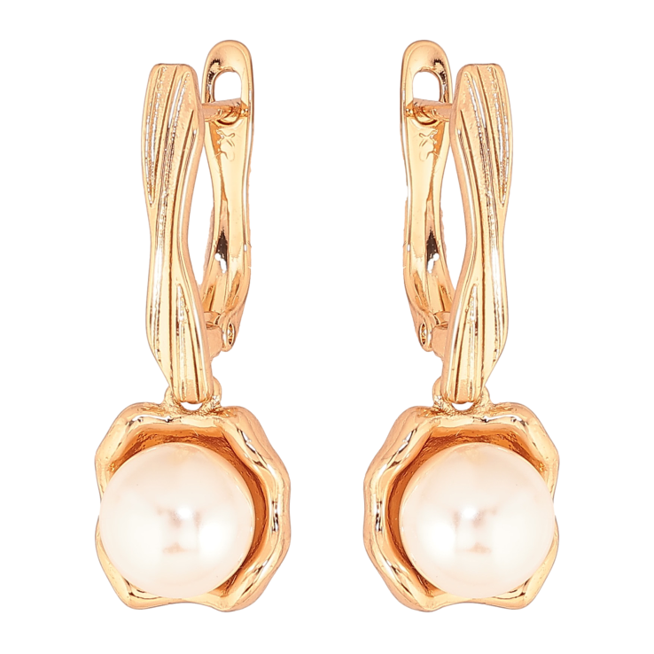 Сережки Xuping колір Позолота 18К англійський замок "Перлинні підвіски" фото №20 Сережки Xuping колір Позолота 18К англійський замок "Перлинні підвіски" фото №20