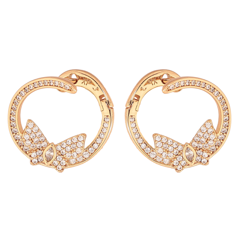 Серьги Xuping цвет Позолота 18К английский замок "Колечки с бабочками" фото №1