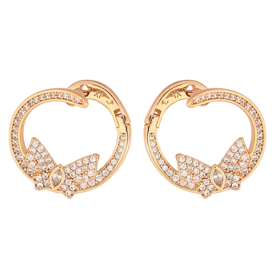 Серьги Xuping цвет Позолота 18К английский замок "Колечки с бабочками" фото №1