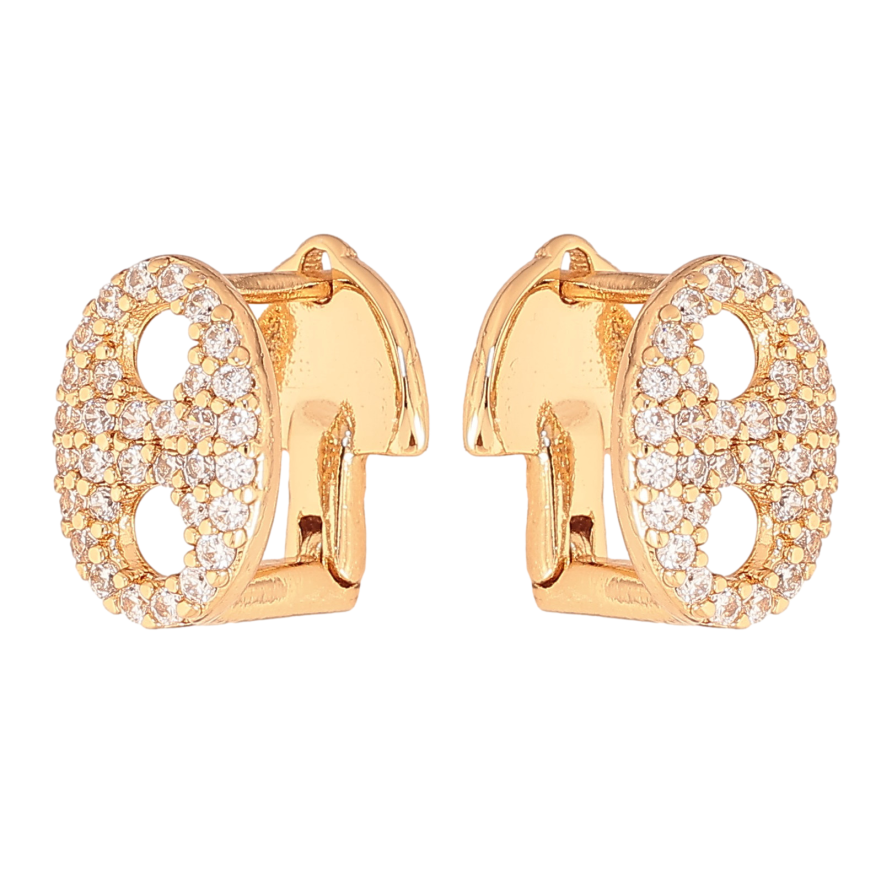 Сережки Xuping колір Позолота 18К англійський замок "Інкрустація кристалами" фото №1