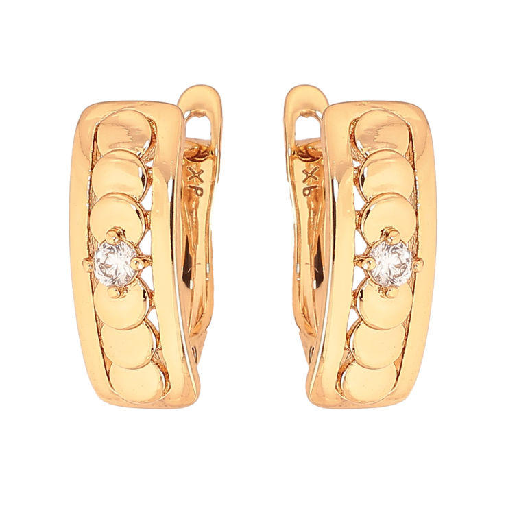 Серьги Xuping цвет Позолота 18K английский замок "Декоративный узор с кристаллом" фото №9