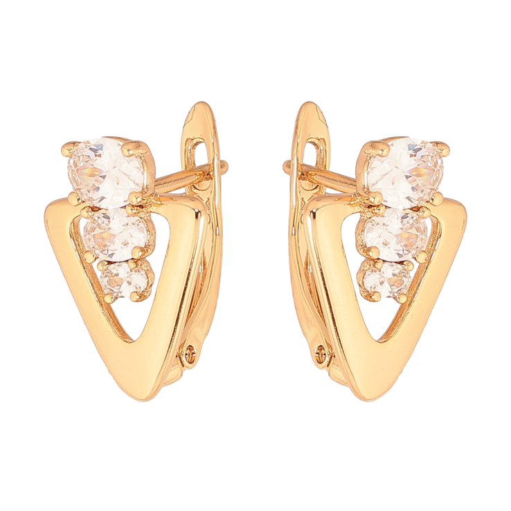 Серьги Xuping цвет Позолота 18К английский замок "Узор с кристаллами" фото №23 Серьги Xuping цвет Позолота 18К английский замок "Узор с кристаллами" фото №23