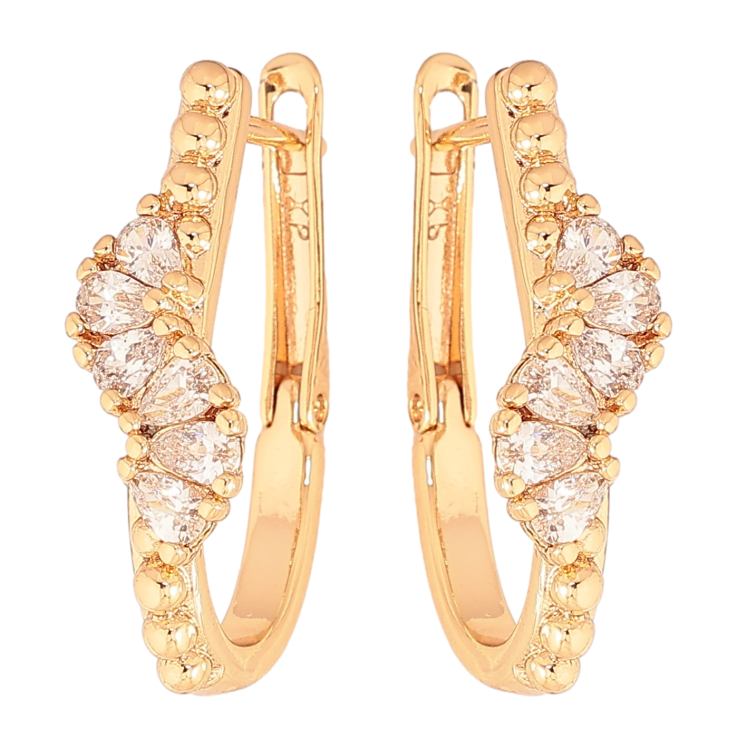 Сережки Xuping колір Позолота 18К англійський замок "Візерунок з кристалами" фото №17 Сережки Xuping колір Позолота 18К англійський замок "Візерунок з кристалами" фото №17