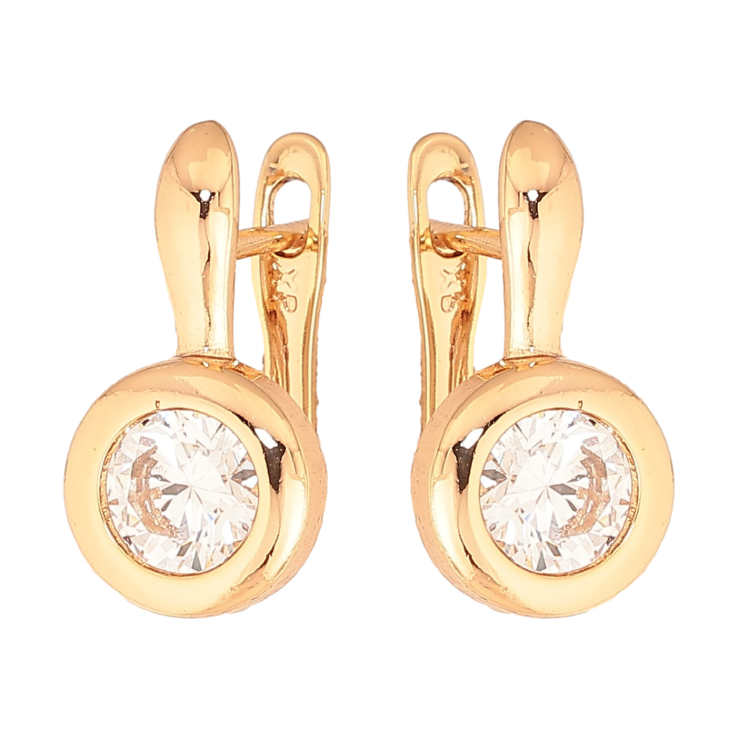 Сережки Xuping колір Позолота 18K англійський замок "Кристали" фото №10