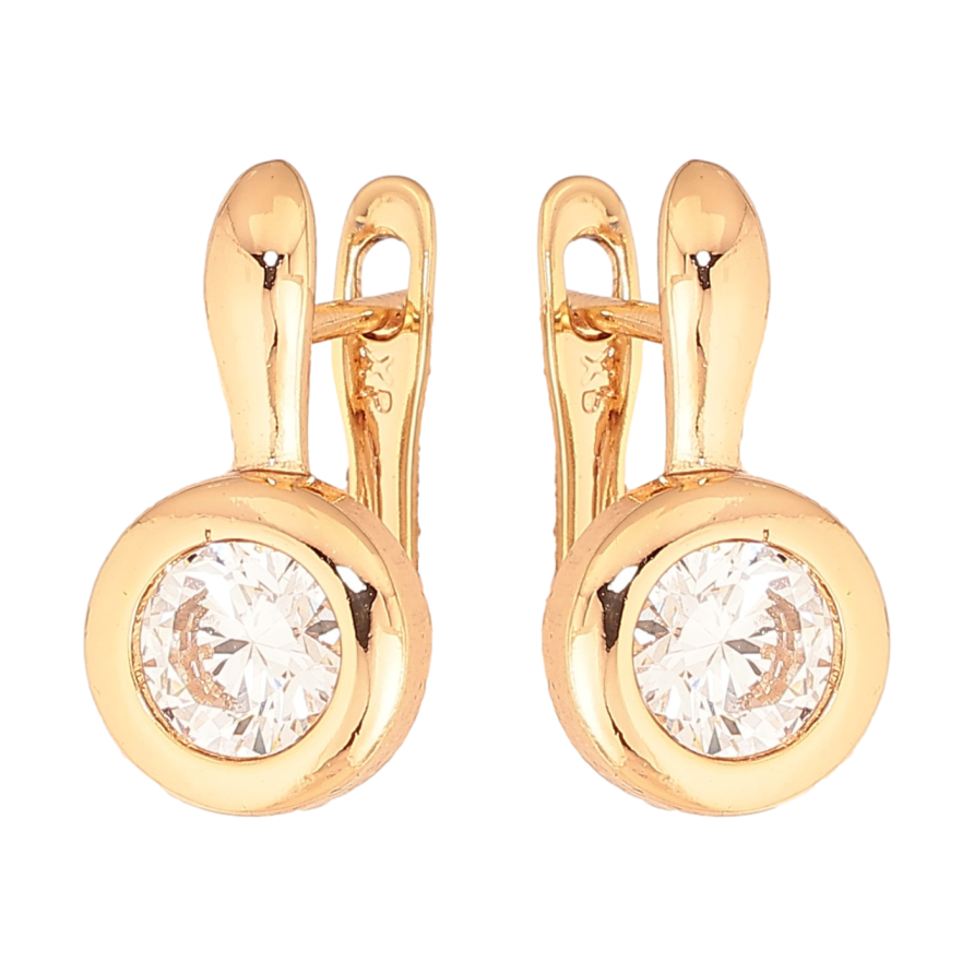 Сережки Xuping колір Позолота 18K англійський замок "Кристали" фото №1